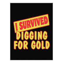 I SURVIVED DIGGING FOR GOLD CUSTOM INVITATIONS