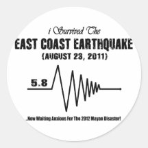 I Survived East Coast Earthquake Round Stickers