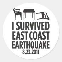 I Survived East Coast Earthquake Round Stickers