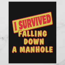 I SURVIVED FALLING DOWN A MANHOLE FLYER DESIGN