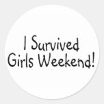 I Survived Girls Weekend Round Sticker