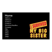 I SURVIVED MY BIG SISTER BUSINESS CARD TEMPLATE