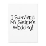 I Survived My Sister's Wedding Black Post Card