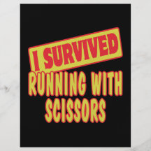 I SURVIVED RUNNING WITH SCISSORS FLYER DESIGN