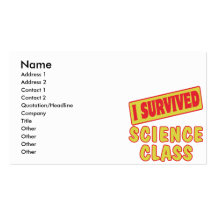I SURVIVED SCIENCE CLASS BUSINESS CARD TEMPLATES