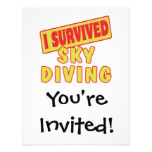 I SURVIVED SKYDIVING CUSTOM INVITE