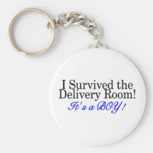 I Survived The Delivery Room Its A Boy Key Chain