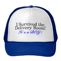 I Survived The Delivery Room Its A Boy Mesh Hat