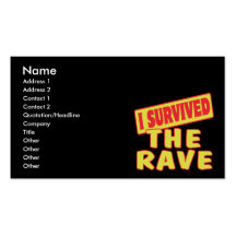 I SURVIVED THE RAVE BUSINESS CARD TEMPLATES