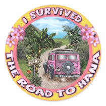 I survived the Road to Hana Round Sticker