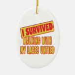 I SURVIVED WALKING WITH LACES UNTIED CHRISTMAS TREE ORNAMENTS