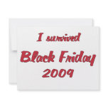 I survivied Black Friday 2009 shopping Personalized Invite