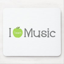 I Teach Music Green Apple Mousepads