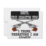 I Think Therefore I Am Armed invitations