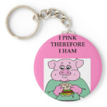 i think therefore i am ham joke keychains