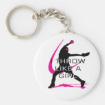 I Throw like a Girl Pink Softball Keychain
