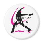 I Throw like a Girl Pink Softball magnets