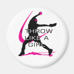 I Throw like a Girl Pink Softball Refrigerator Magnet