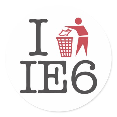 I trash IE6 Round Stickers by strk3