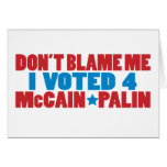 I Voted for McCain Palin Card