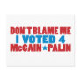I Voted for McCain Palin Post Card