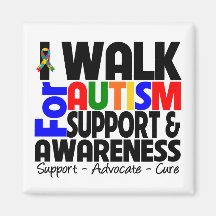 I Walk For Autism Awareness Fridge Magnets