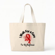 I Walk For My Boyfriend - Heart Disease Tote Bags