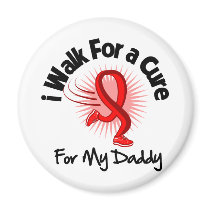 I Walk For My Daddy - Heart Disease Fridge Magnets