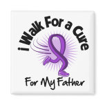 I Walk For My Father - Purple Ribbon magnets