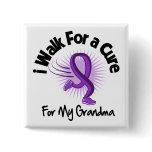 I Walk For My Grandma - Purple Ribbon buttons