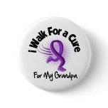 I Walk For My Grandpa - Purple Ribbon buttons