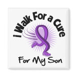 I Walk For My Son - Purple Ribbon magnets