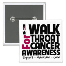 I Walk For Throat Cancer Awareness Buttons