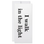 "I walk in the light" Intention Card rack cards