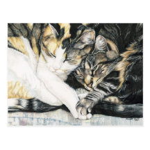 "I Wanna Hold your Paw" Cat Art Postcard
