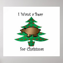 I want a bear for christmas posters