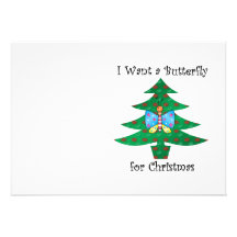 I want a butterfly for christmas personalised invitation