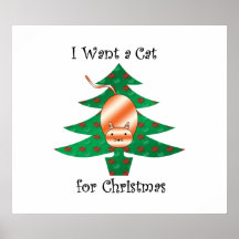 I want a cat for christmas print