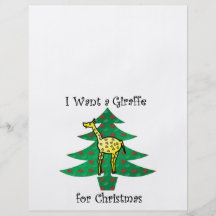 I want a giraffe for christmas flyer design