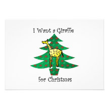 I want a giraffe for christmas custom announcements