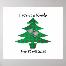 I want a koala for christmas print