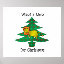 I want a lion for christmas print