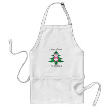 I want a panda for Christmas Aprons