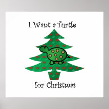 I want a turtle for christmas poster