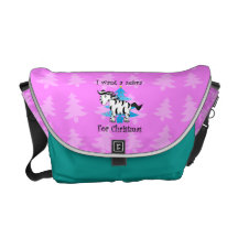 I want a zebra for Christmas Courier Bags