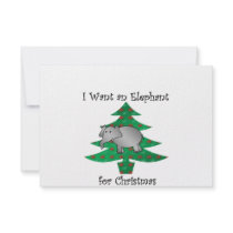 I want an elephant for christmas personalised invitation