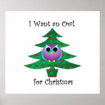 I want an owl for Christmas Poster