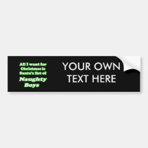 I want Santa's list of naughty boys Bumper Sticker