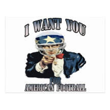 I WANT YOU FOR AMERICAN FOOTBALL POSTCARDS