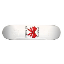 I want you for christmas with red bow skate deck